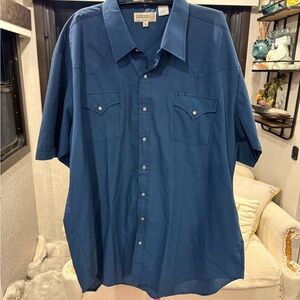 Sheplers Men's Blue Casual Button Down Shirt Tall 19
